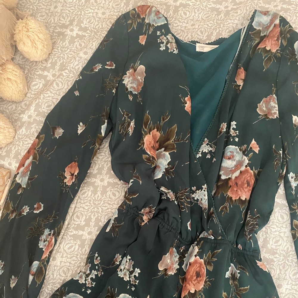 Green floral romper!